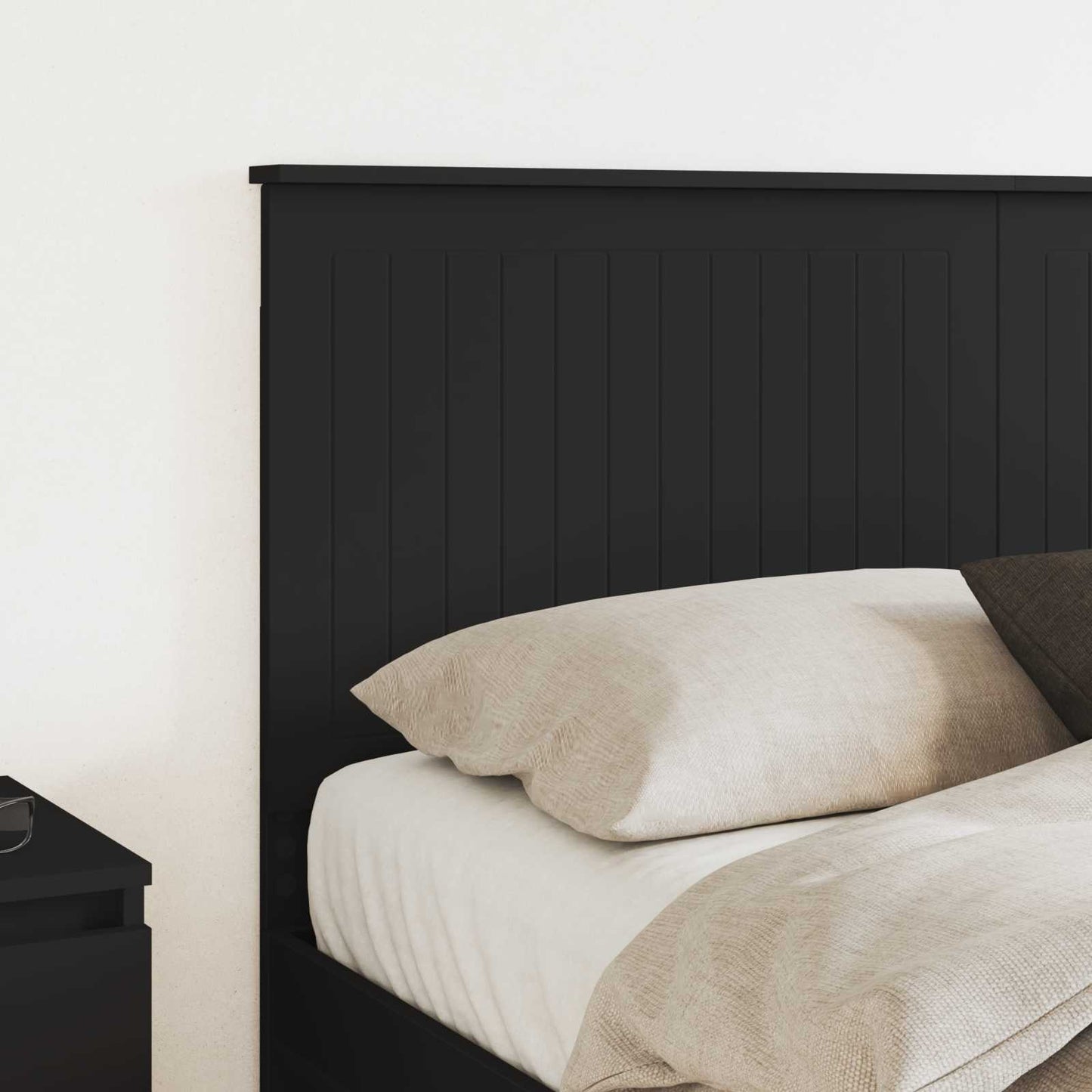 Headboard with Headboard Black Oak 150 cm Engineered wood