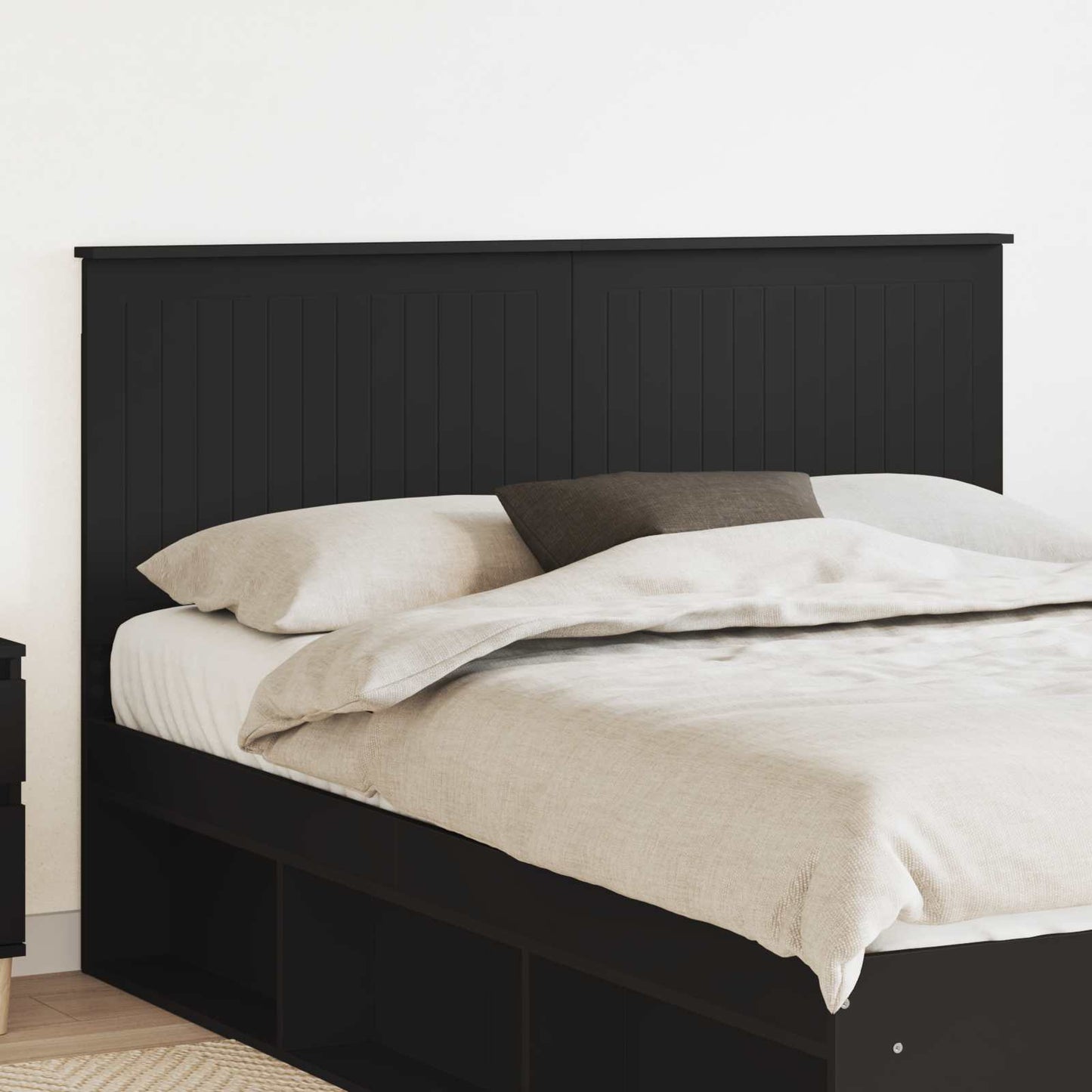 Headboard with Headboard Black Oak 150 cm Engineered wood