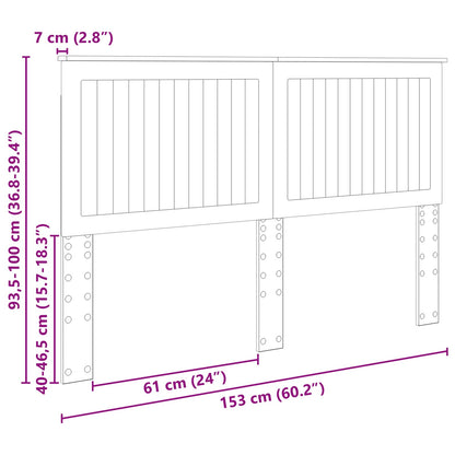 Headboard with Headboard Black Oak 150 cm Engineered wood