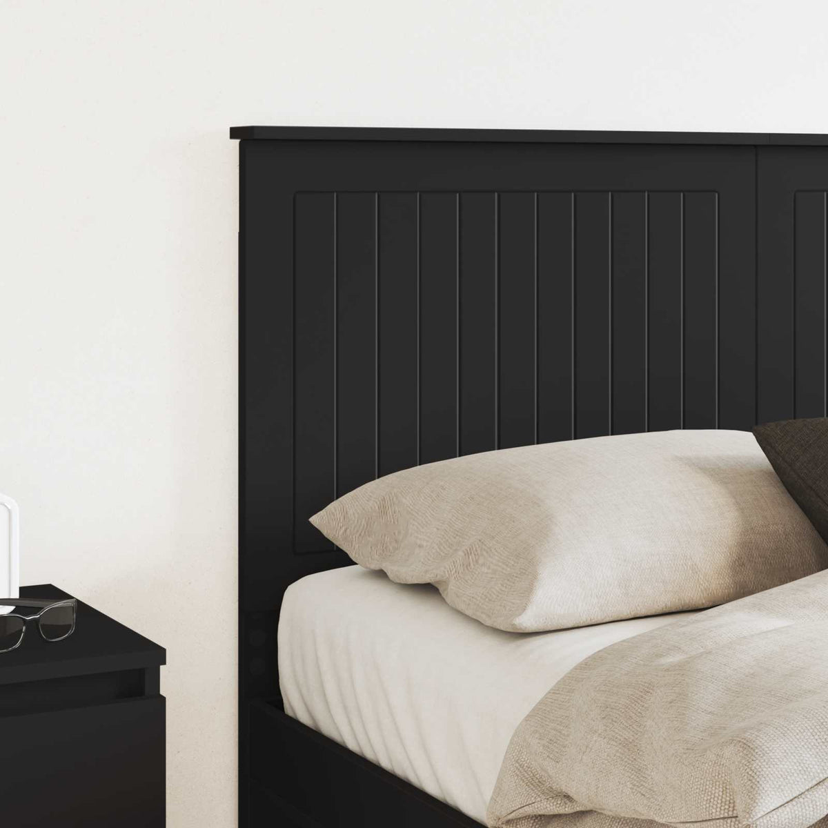 Headboard Black Engineered wood