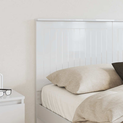 Headboard with Headboard Gloss White 140 cm Engineered wood