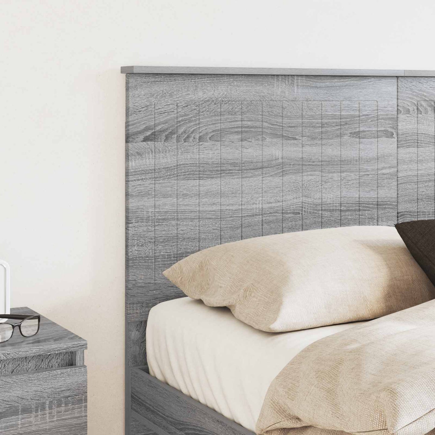Headboard with Headboard Grey Sonoma 140 cm Engineered wood