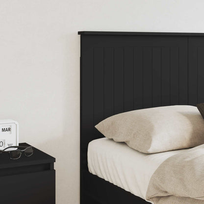 Headboard with Headboard Black Oak 135 cm Engineered wood
