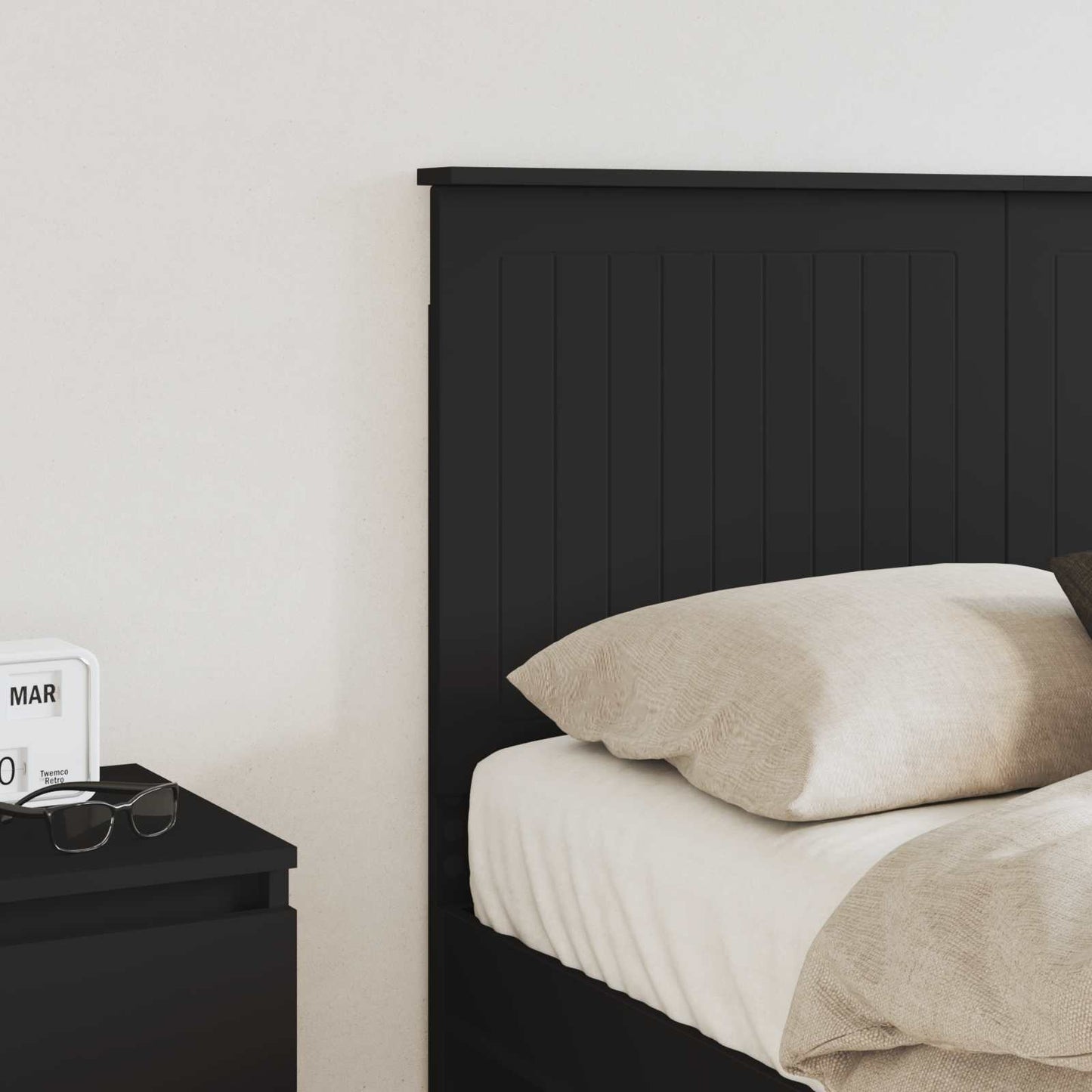 Headboard with Headboard Black Oak 120 cm Engineered wood