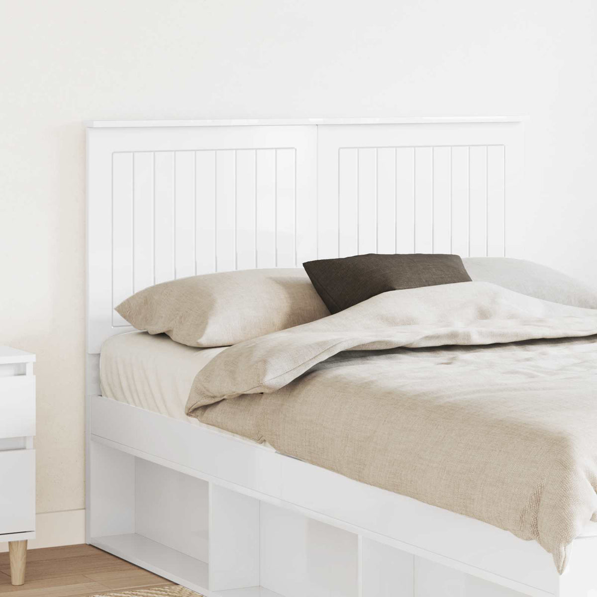 Headboard High Gloss White Engineered wood