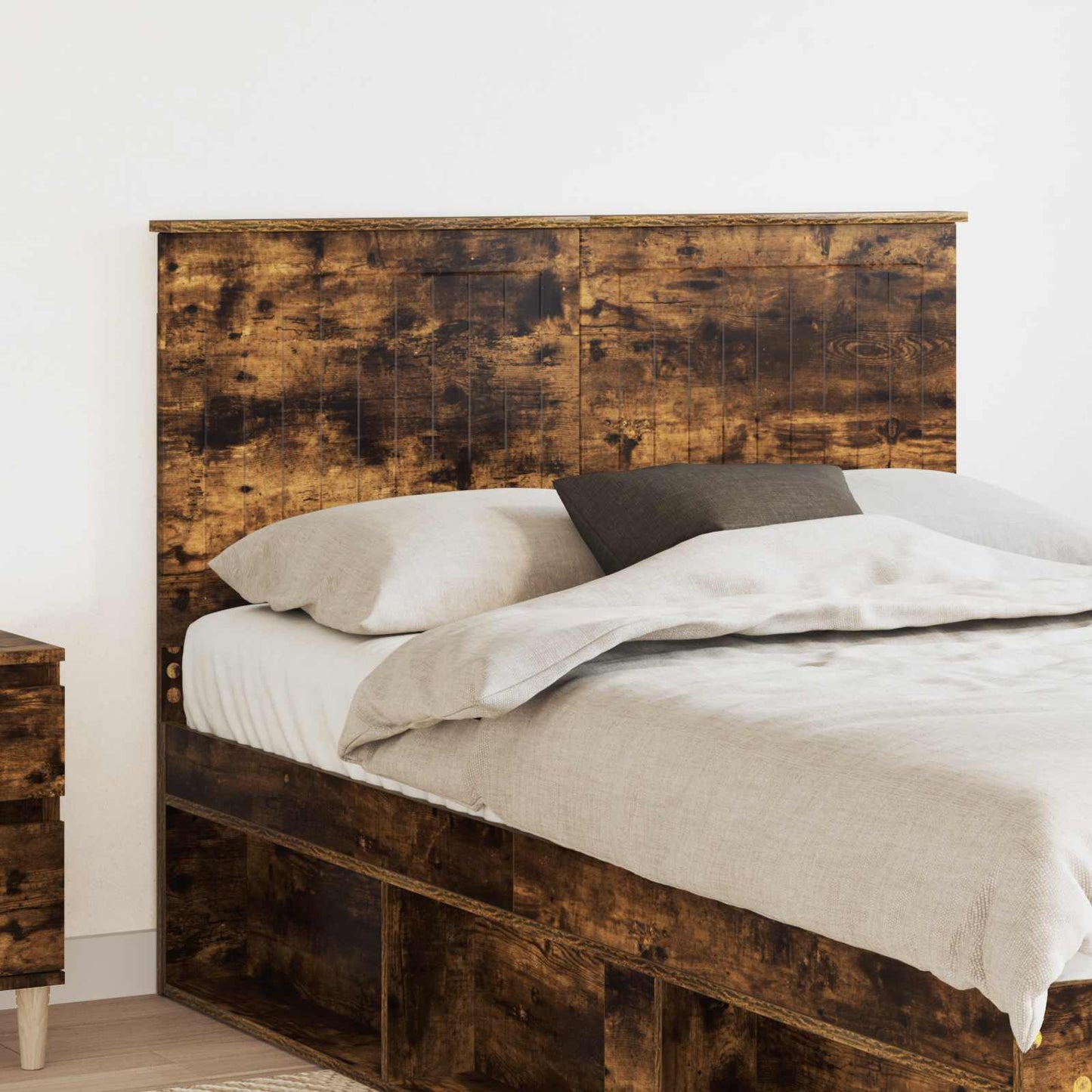 Headboard with Headboard Smoked Oak 120 cm Engineered wood