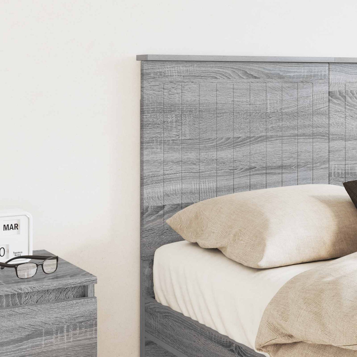 Headboard with Headboard Grey Sonoma 120 cm Engineered wood
