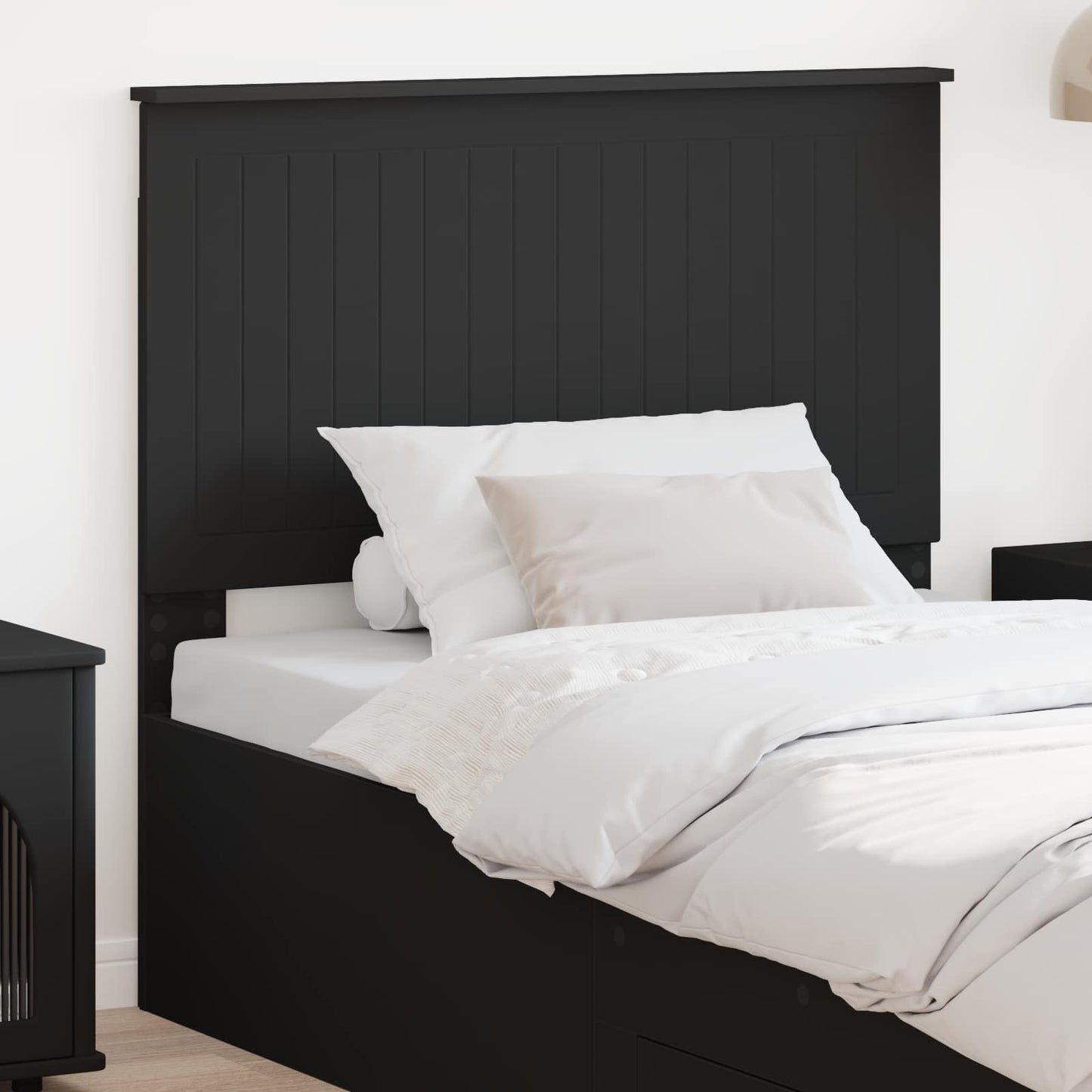 Headboard with Headboard Black Oak 100 cm Engineered wood