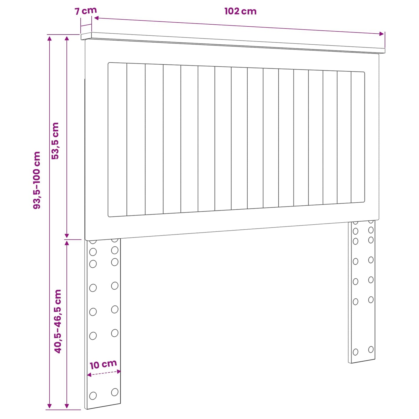 Headboard Concrete Grey Engineered wood