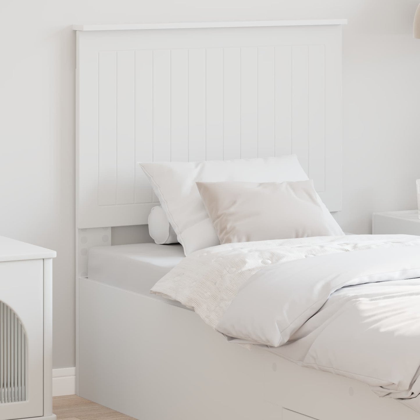 Headboard with Headboard White 80 cm Engineered wood