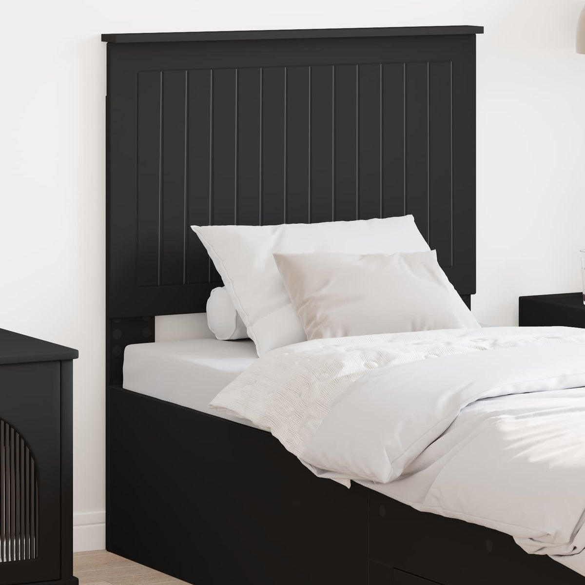 Headboard Black Engineered wood