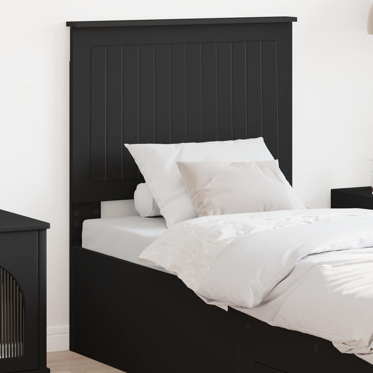 Headboard Black Engineered wood