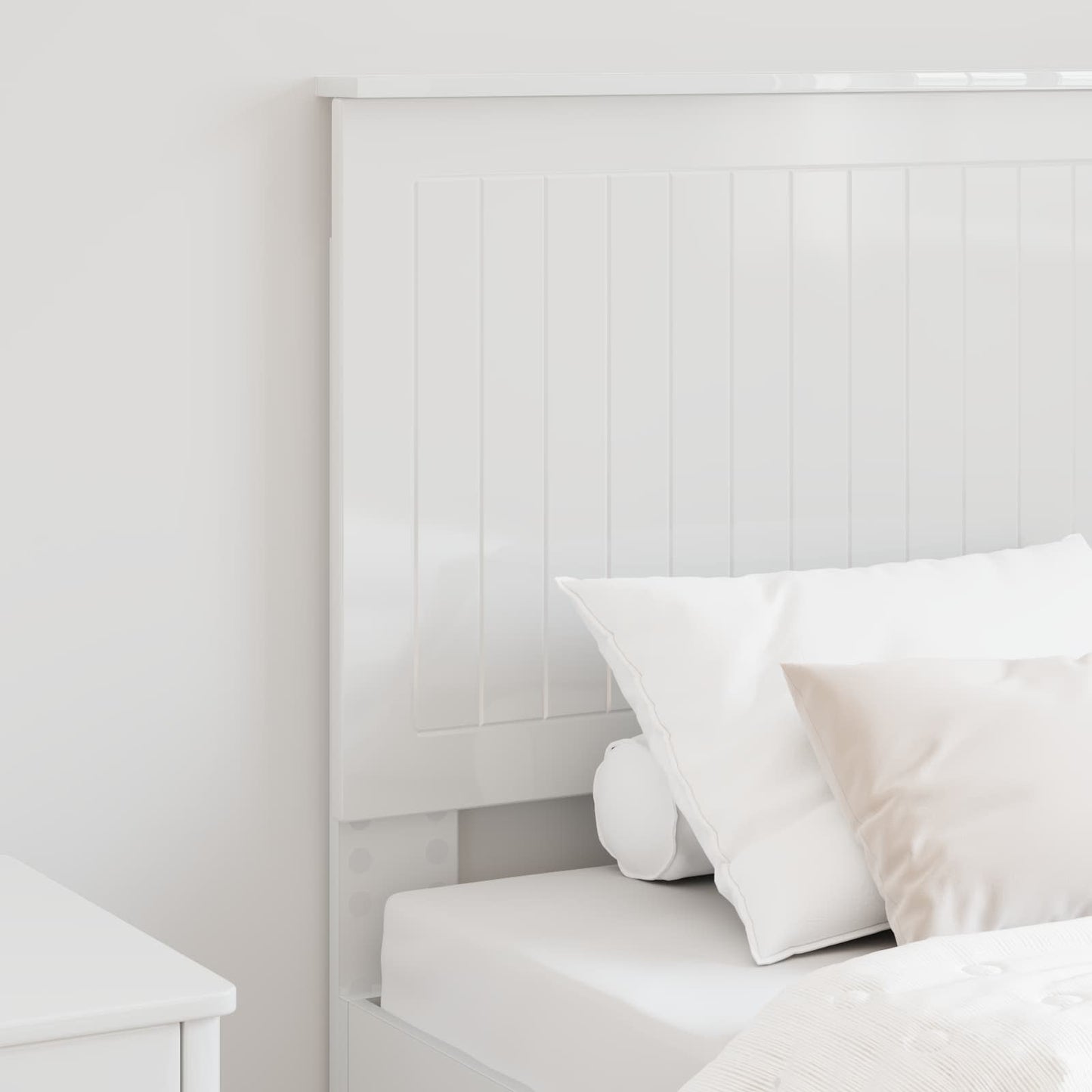 Headboard with Headboard Gloss White 75 cm Engineered wood