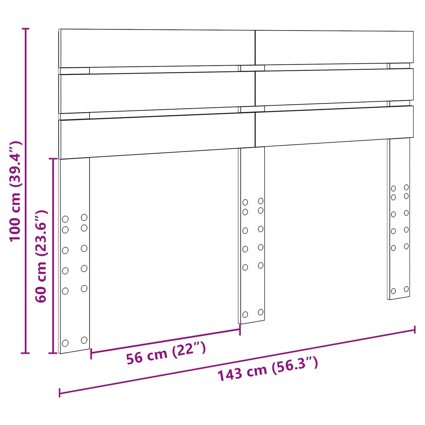 Headboard Grey Sonoma Engineered wood