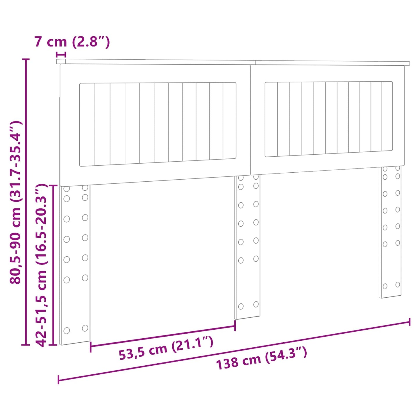Headboard Concrete Grey 135 cm Engineered wood