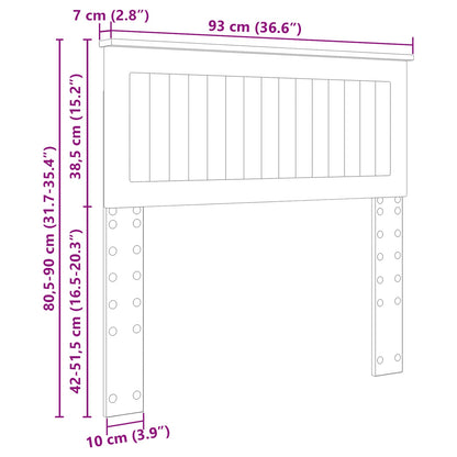 Headboard Gloss White 90 cm Engineered wood