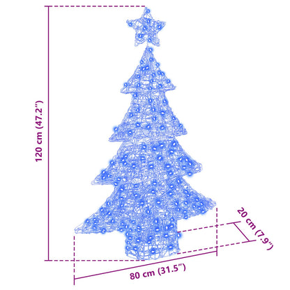 Christmas Tree with 100 LEDs Blue 120 cm Acrylic