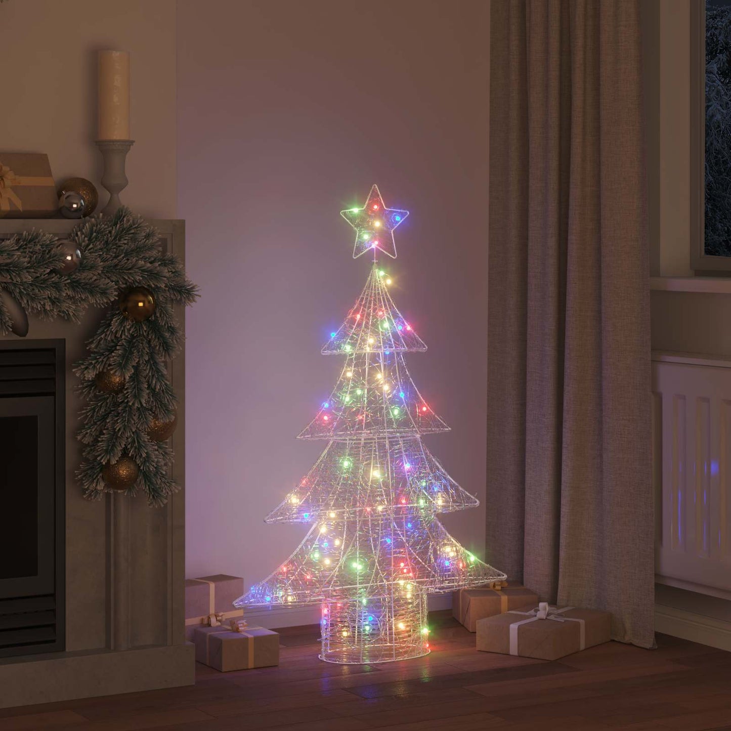 Christmas Tree with 100 LEDs Multicolour 120 cm Acrylic