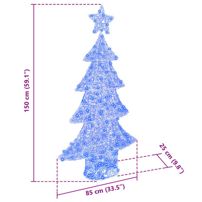 Christmas Tree with 160 LEDs Blue 150 cm Acrylic