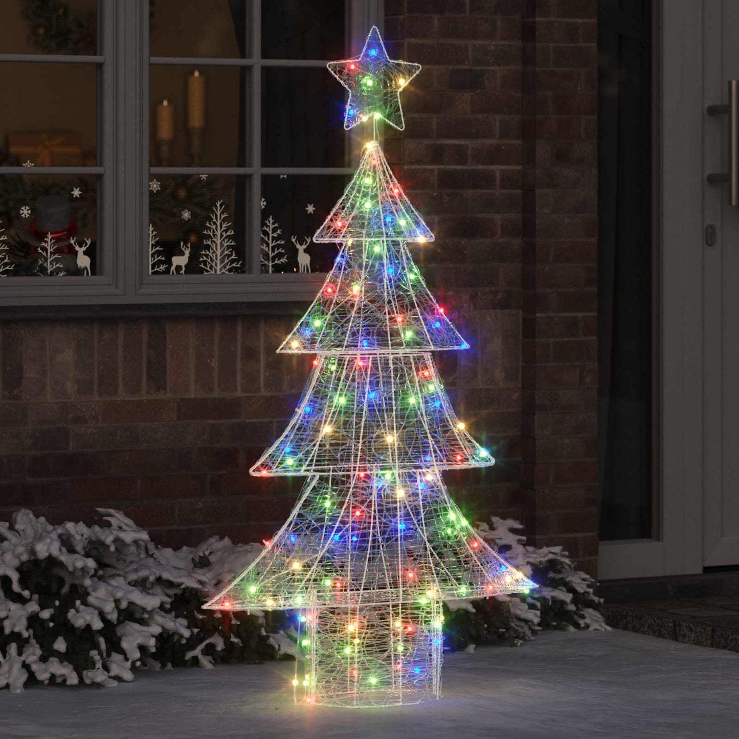 Christmas Tree with 160 LEDs Multicolour 150 cm Acrylic
