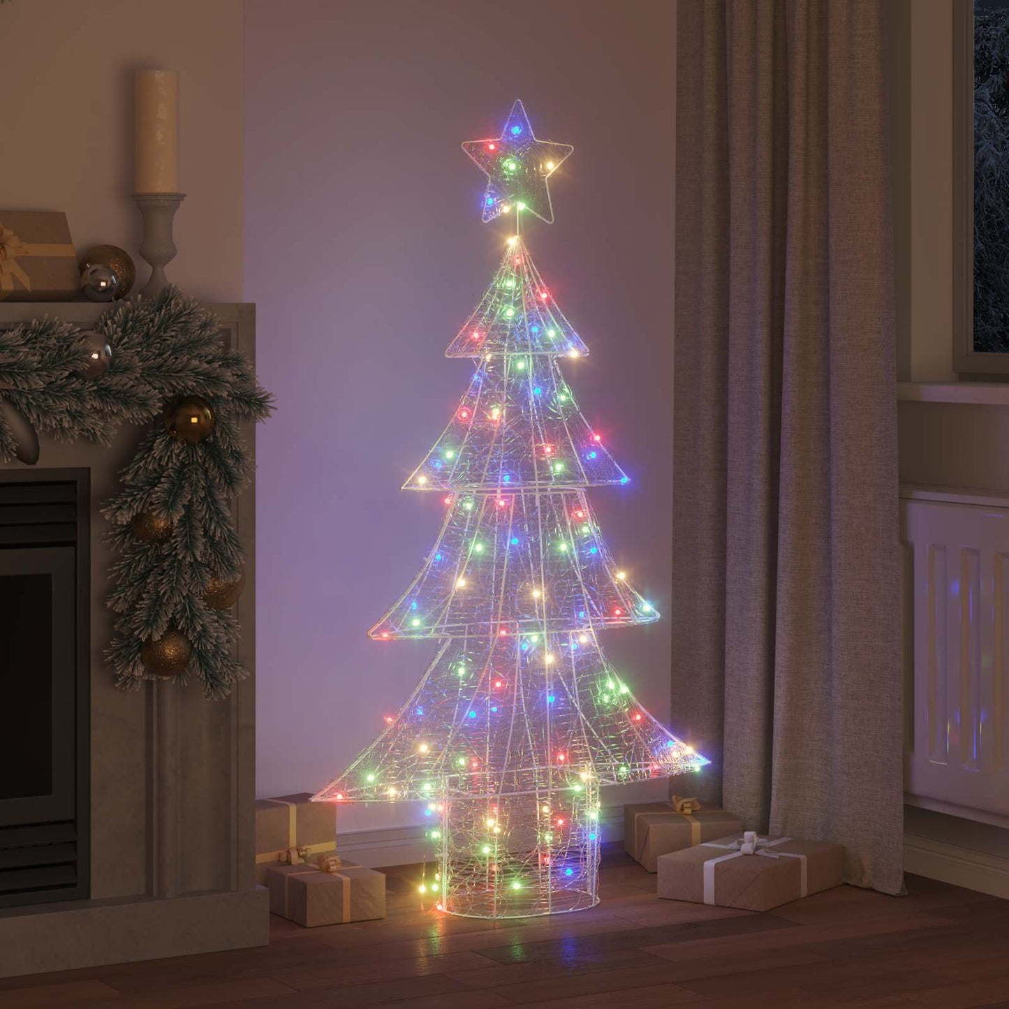 Christmas Tree with 160 LEDs Multicolour 150 cm Acrylic