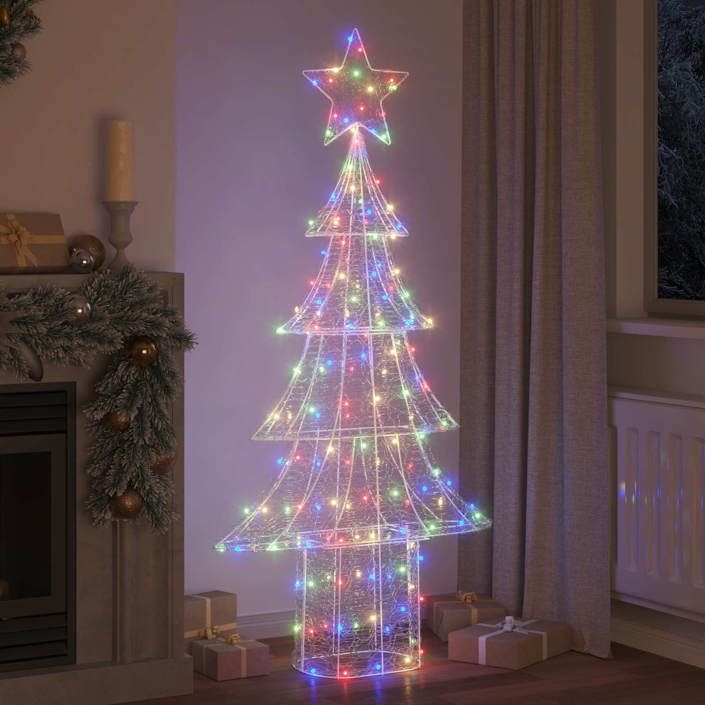 Christmas Tree with 240 LEDs Multicolour 180 cm Acrylic