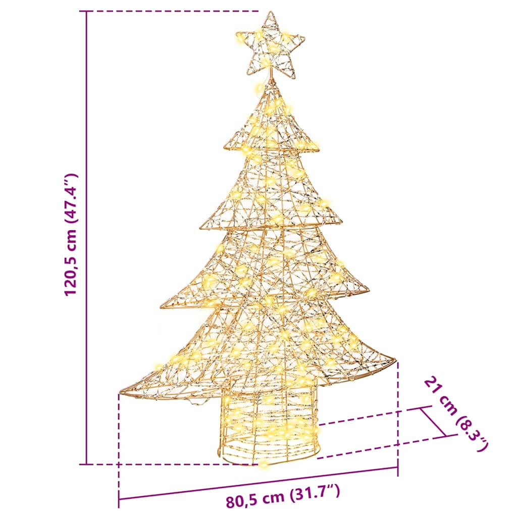 Christmas Tree with 120 LEDs Warm white 120.5 cm PET