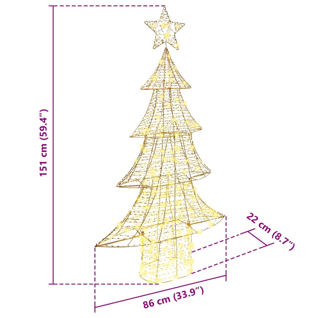 Christmas Tree with 160 LEDs Warm white 151 cm PET