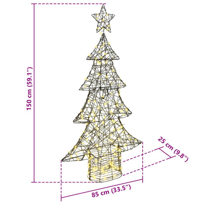 Christmas Tree with 160 LEDs Warm white 150 cm Rattan