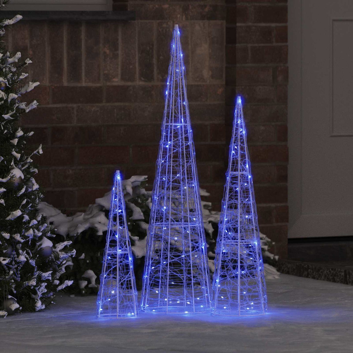 Christmas Tree with 90 LEDs 3 pcs Blue 20 x 20 x 80 cm Acrylic
