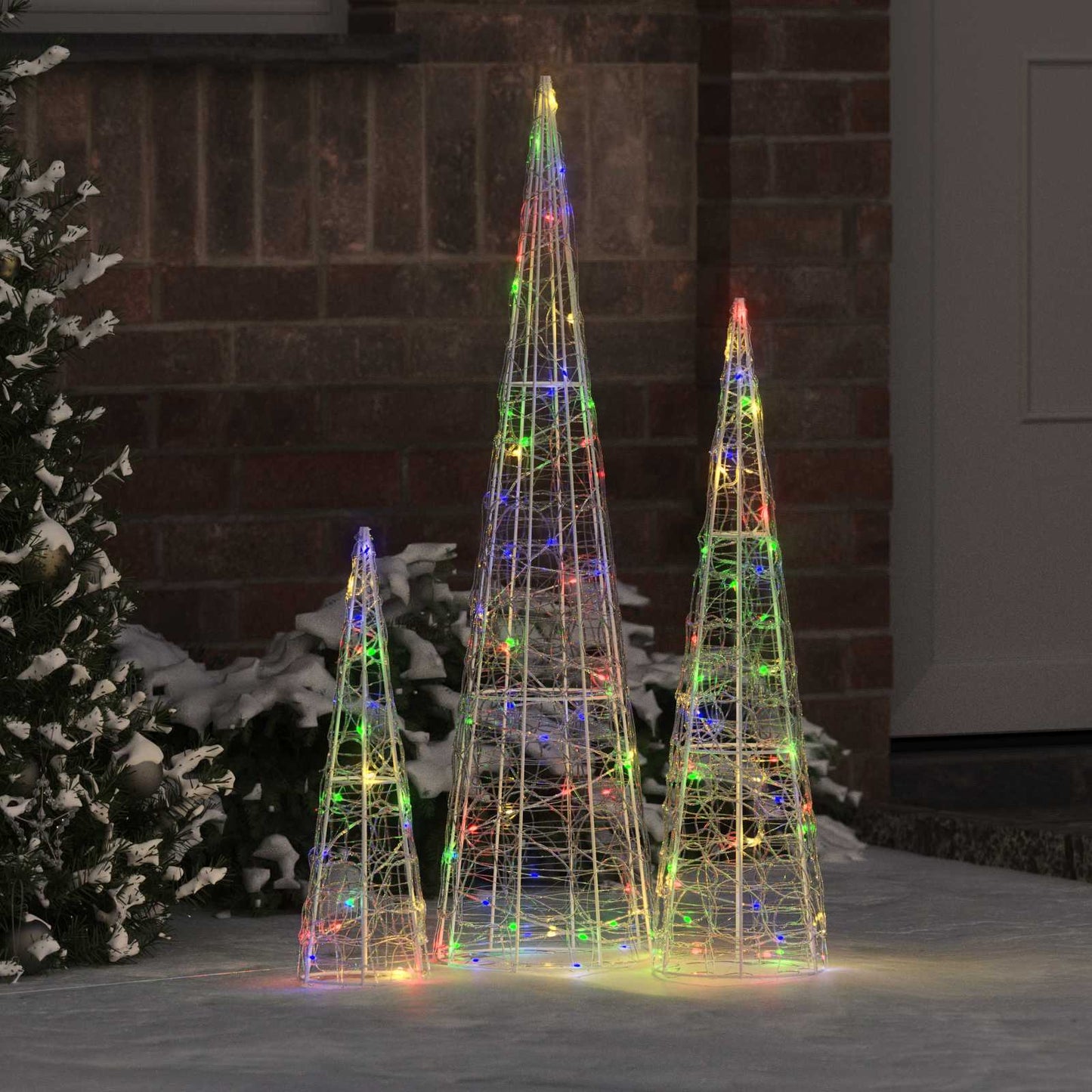 Christmas Tree 3 pcs Multicolour 20 x 20 x 80 cm Acrylic