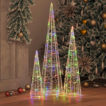 Christmas Tree 3 pcs Multicolour 20 x 20 x 80 cm Acrylic