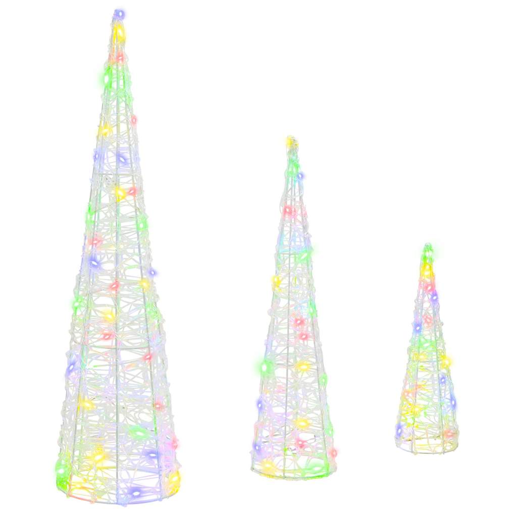 Christmas Tree 3 pcs Multicolour 20 x 20 x 80 cm Acrylic