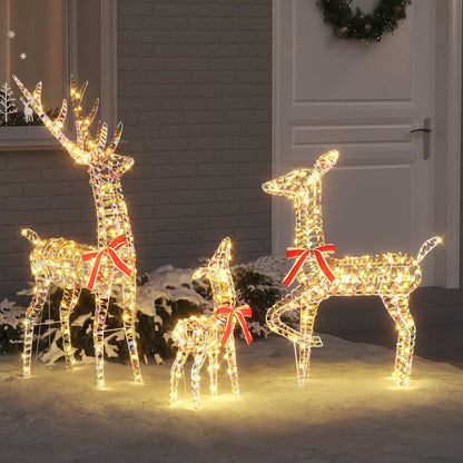 Reindeer Family 3 pcs 300 LEDs Warm white 67 x 26 x 127 cm PET
