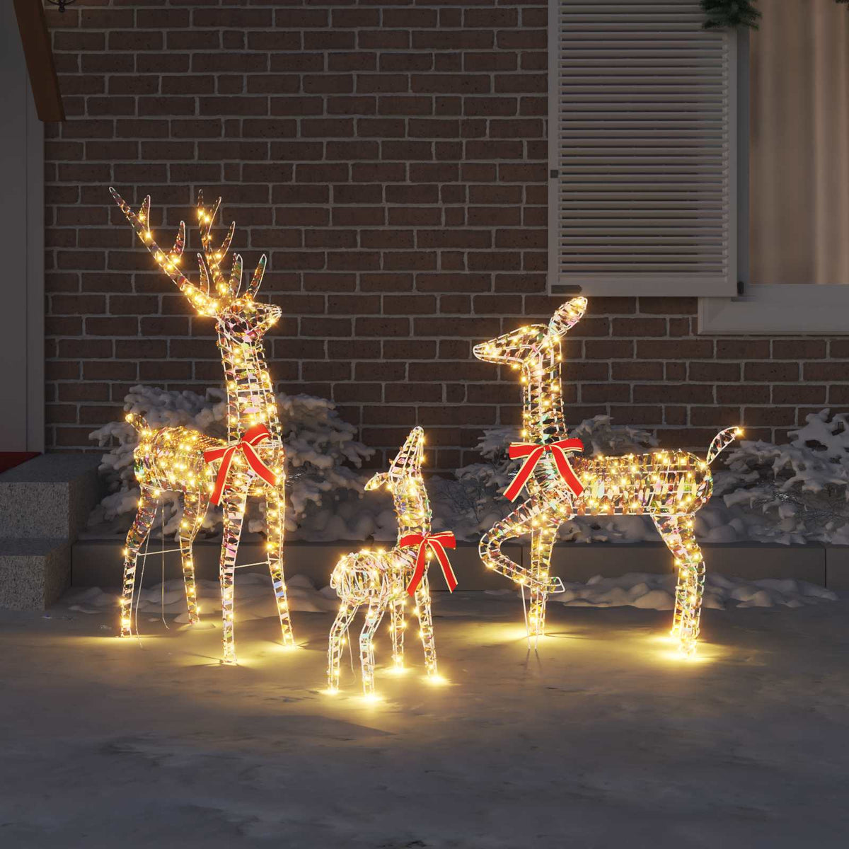 Reindeer Family 3 pcs 300 LEDs Warm white 67 x 26 x 127 cm PET