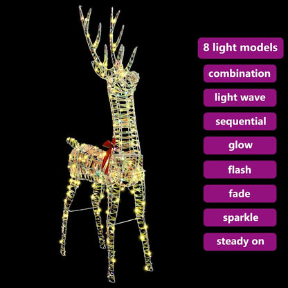 3D Reindeer 140 LEDs Warm white 128 cm PET