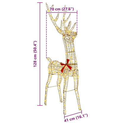 3D Reindeer 140 LEDs Warm white 128 cm PET