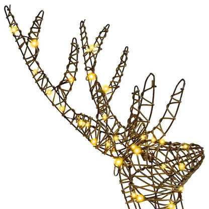 3D Reindeer 140 LEDs Warm white 70 x 41 x 128 cm Rattan