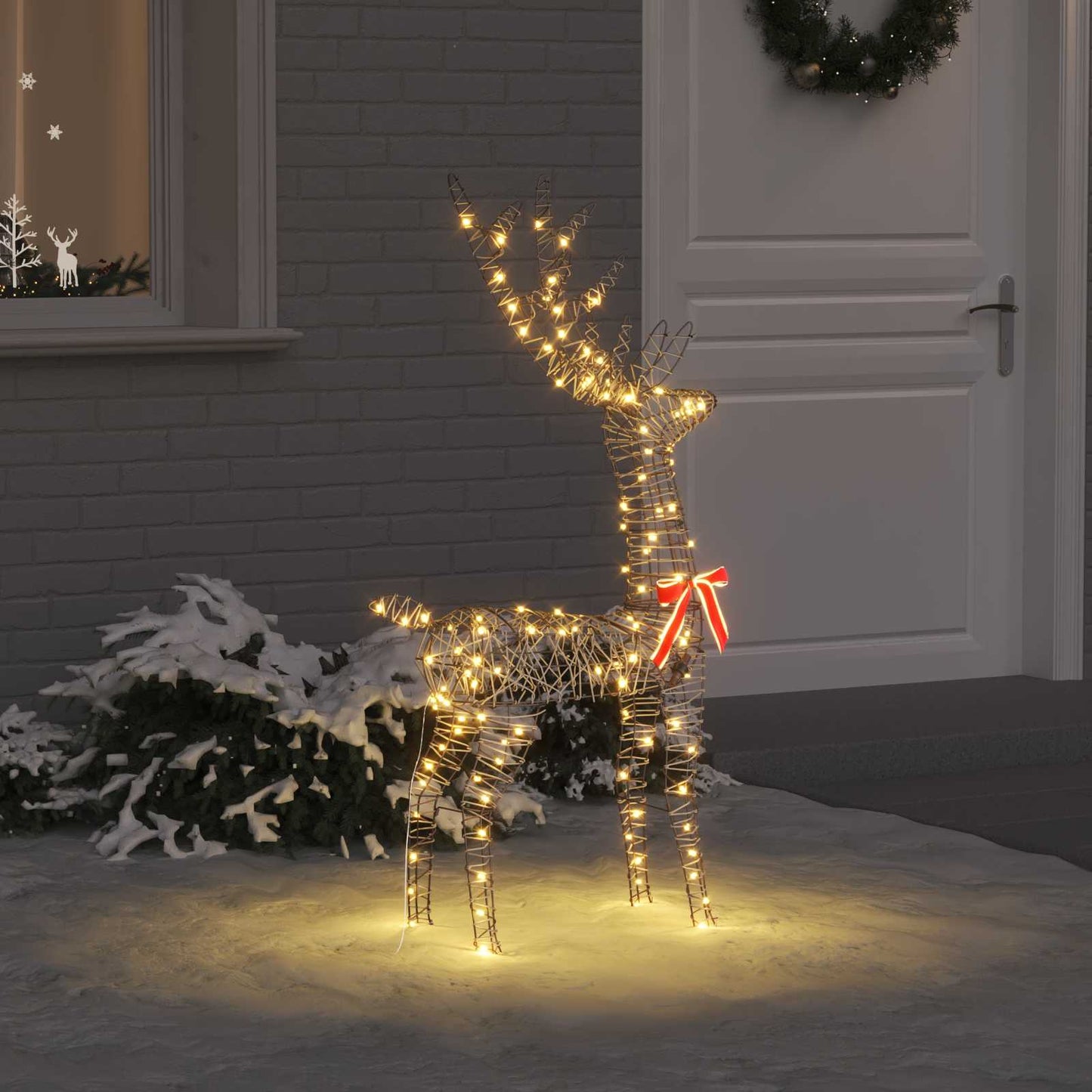 3D Reindeer 140 LEDs Warm white 70 x 41 x 128 cm Rattan