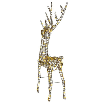 3D Reindeer 140 LEDs Warm white 70 x 41 x 128 cm Rattan
