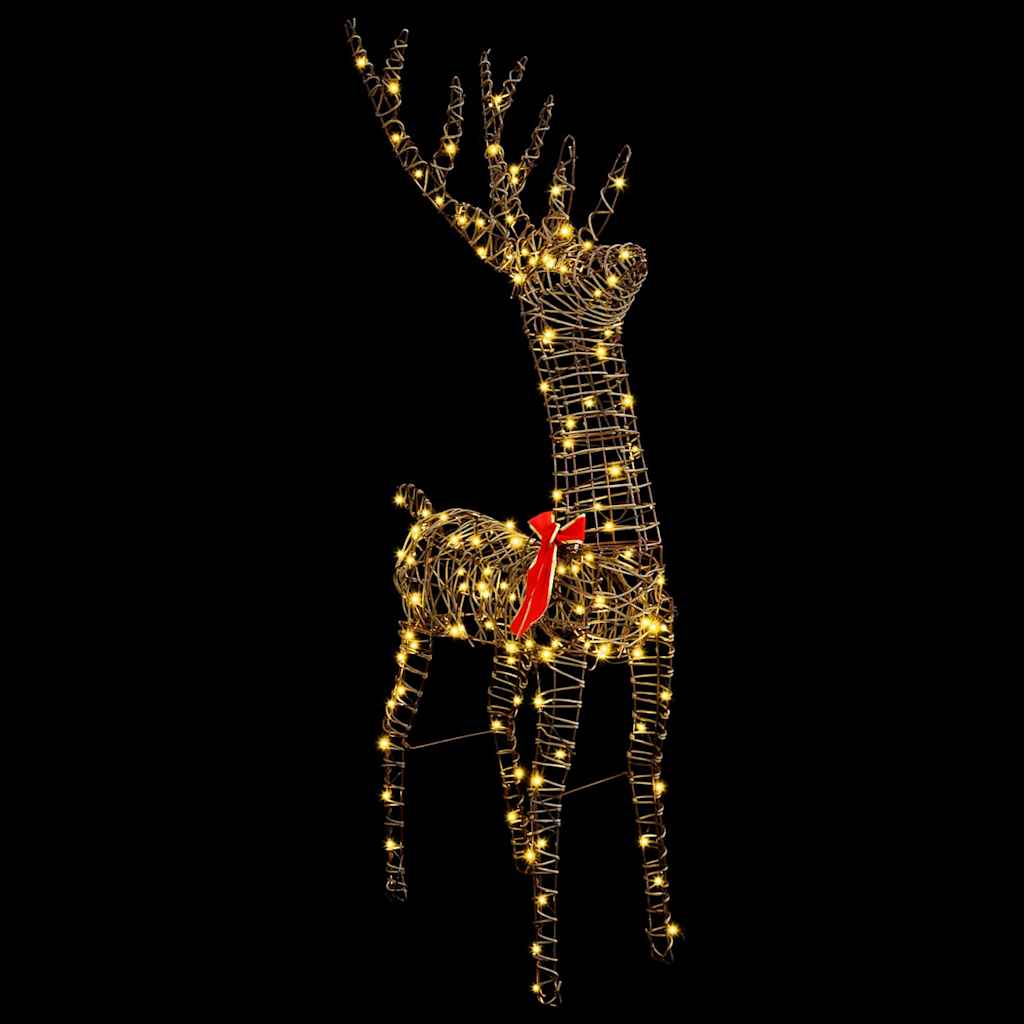 3D Reindeer 140 LEDs Warm white 70 x 41 x 128 cm Rattan