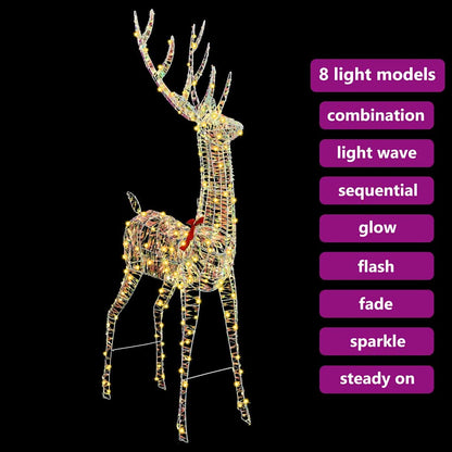 3D Reindeer 250 LEDs Warm white 96 x 40 x 180 cm PET