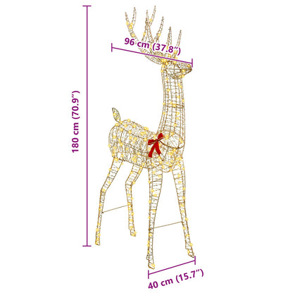 3D Reindeer 250 LEDs Warm white 96 x 40 x 180 cm PET