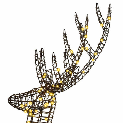 3D Reindeer 250 LEDs Warm white 180 cm Rattan