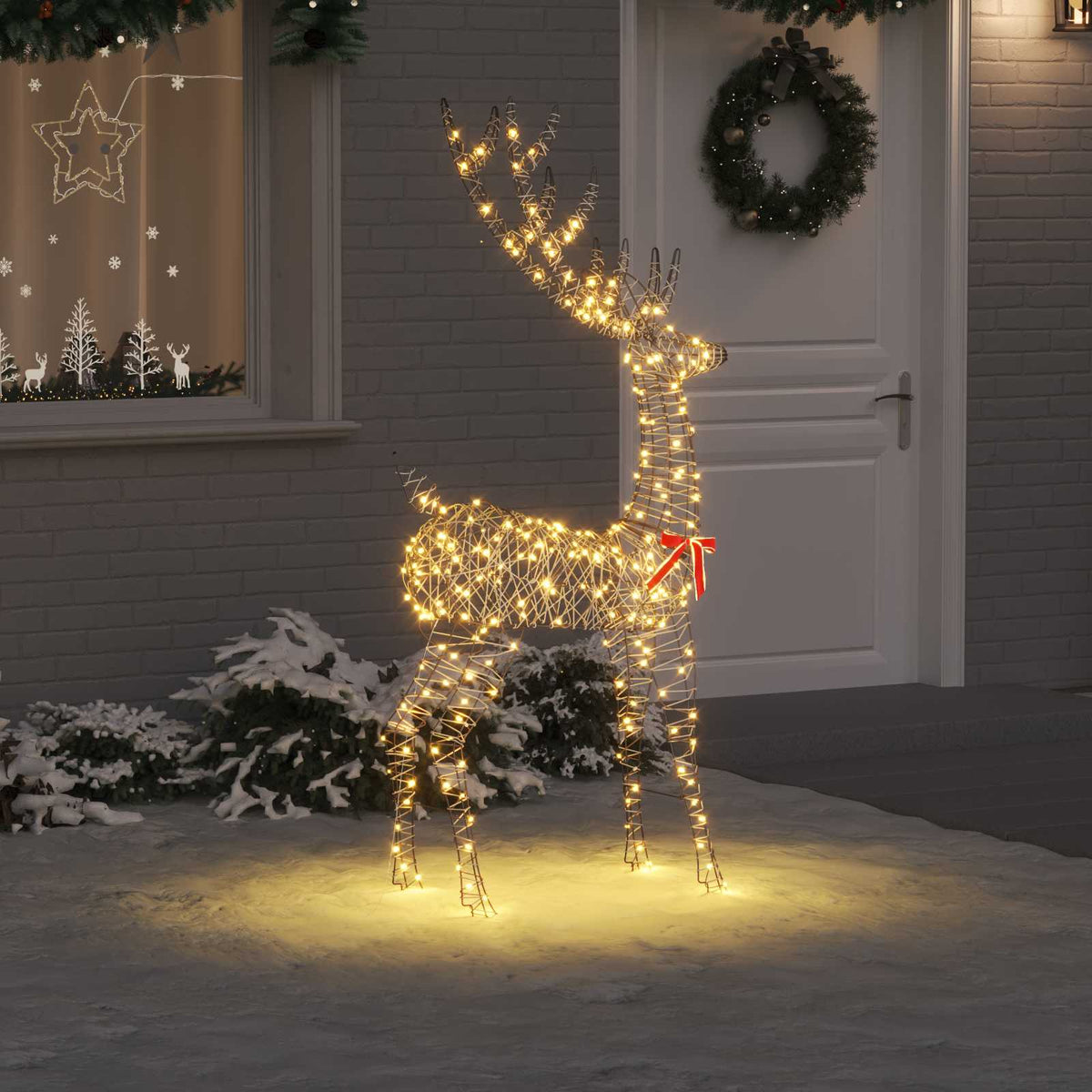 3D Reindeer 250 LEDs Warm white 180 cm Rattan