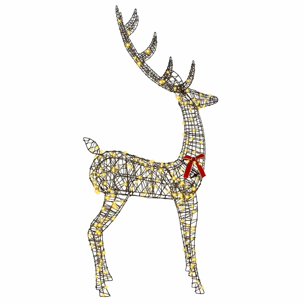3D Reindeer 250 LEDs Warm white 180 cm Rattan