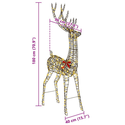 3D Reindeer 250 LEDs Warm white 180 cm Rattan