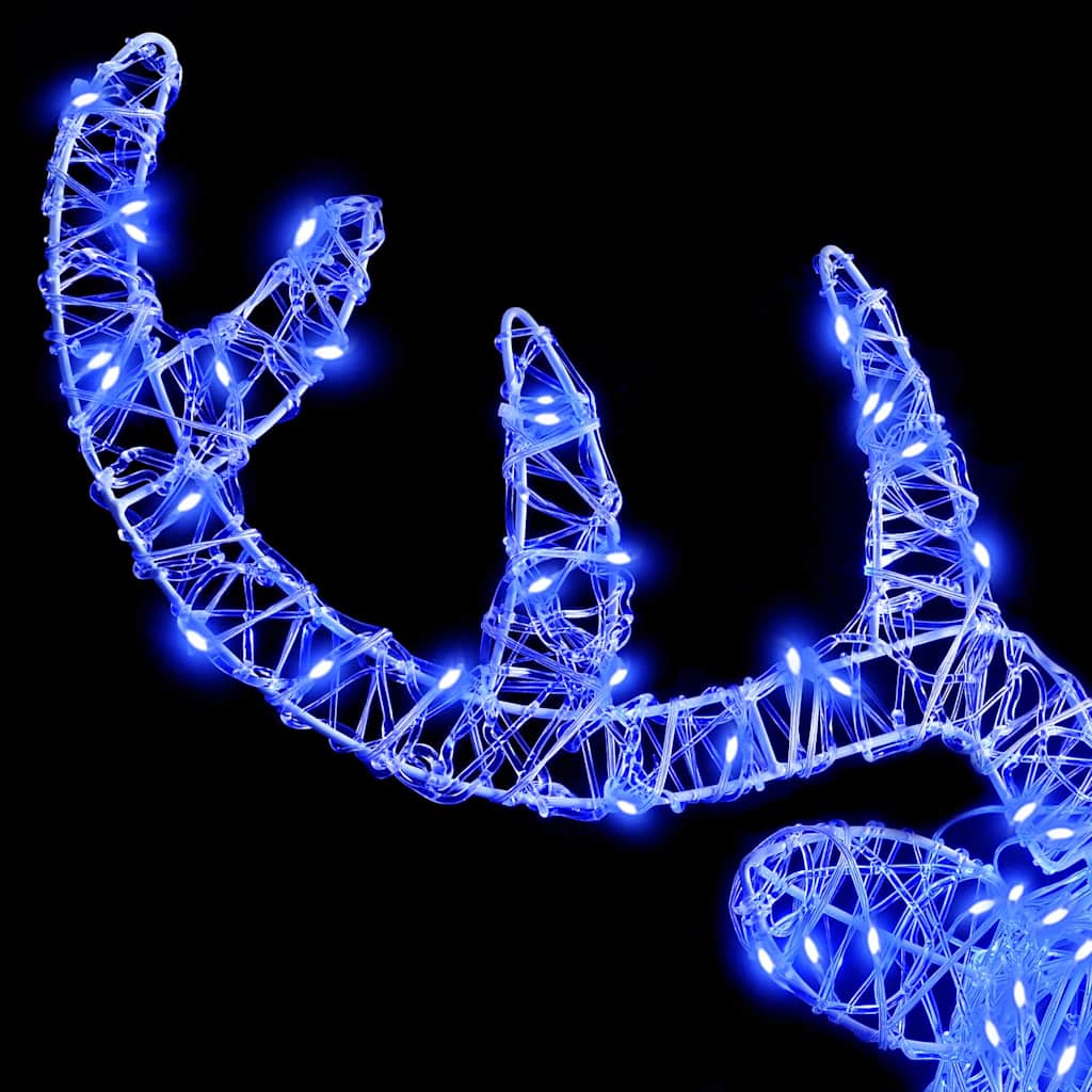 Reindeer Head with 140 LEDs Blue 68 x 36.5 x 62.5 cm Acrylic