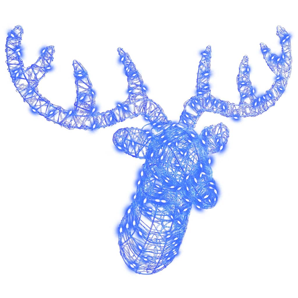 Reindeer Head with 140 LEDs Blue 68 x 36.5 x 62.5 cm Acrylic