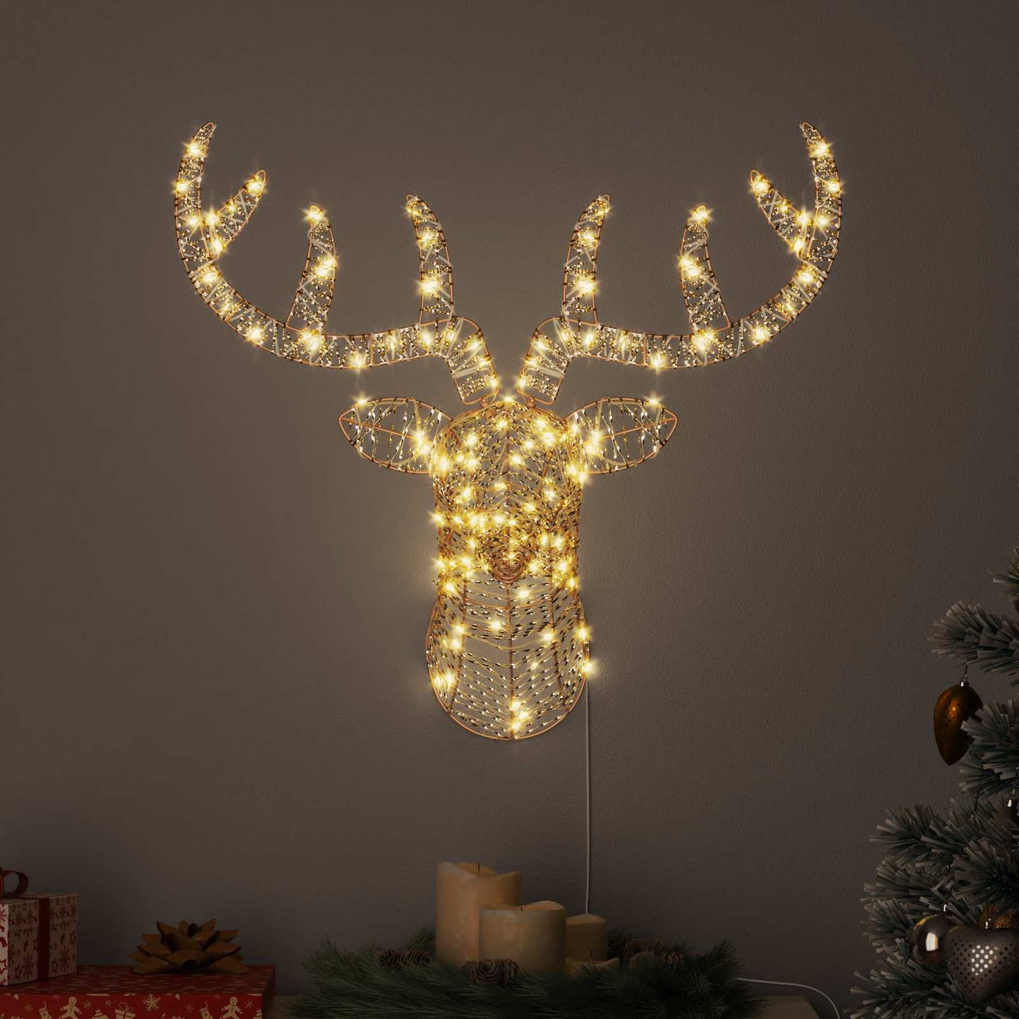 Reindeer Pull Sleigh Warm white 68 x 36.5 x62.5 cm PET